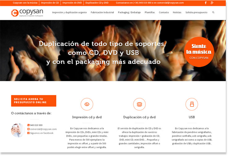 Copysan - nueva web impresion cd